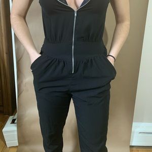 Black Romper Front Zipper